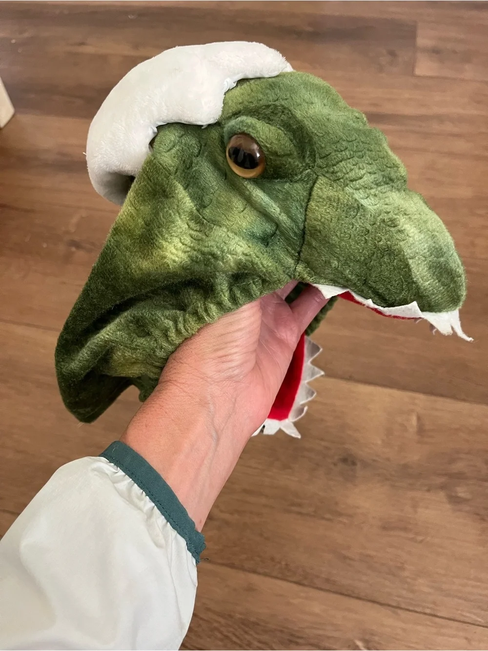 Pottery Barn Kids Green T-Rex Egg Infant Costume with White Eggfront